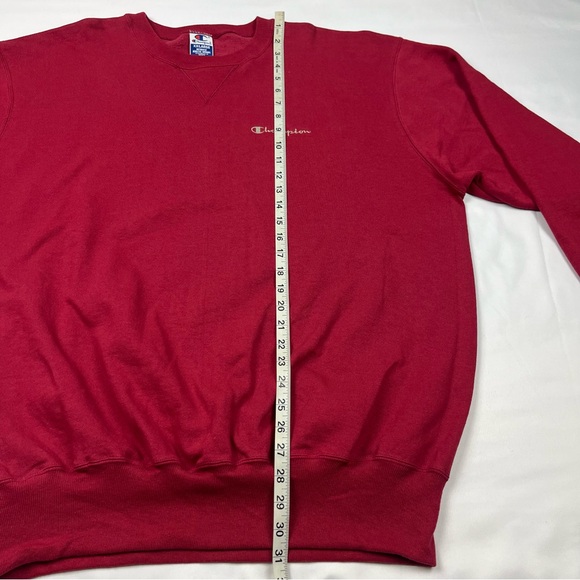 Vtg Champion Mens Crewneck Sweatshirt 2XL 90s Script Embroidered Burgundy B6 - Picture 7 of 7